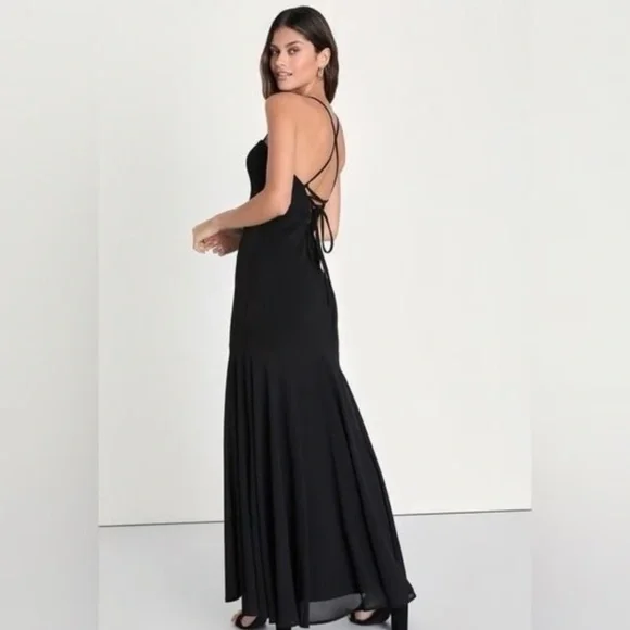 Charming Endearment Black Lace-Up Trumpet Maxi Dress sz XL NWT - Picture 12 of 12